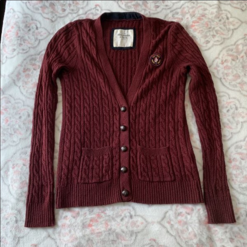 Abercrombie & Fitch Burgundy Cardigan